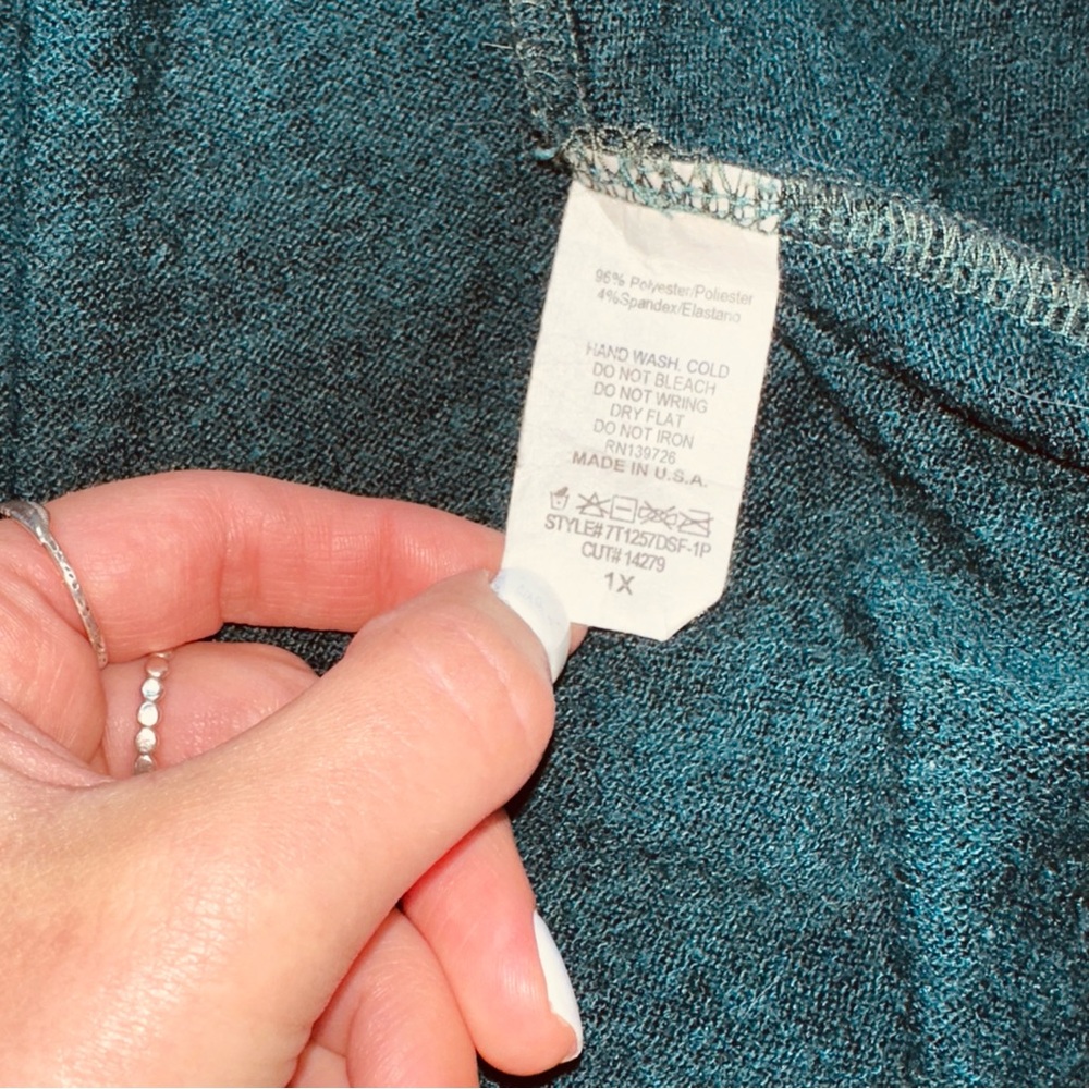 Lightweight Open Cardigan with Side Slits August Mist 1X Plus Size - Picture 5 of 5